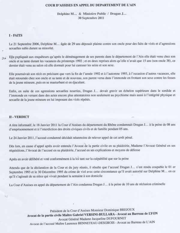 Assises - partie civile dans une affaire de viols et agressions sexuelles