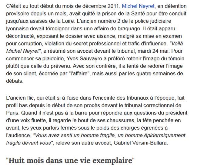 France TV Info : Les avocats de Michel Neyret demandent au tribunal de ne pas réduire l'homme à l'affaire