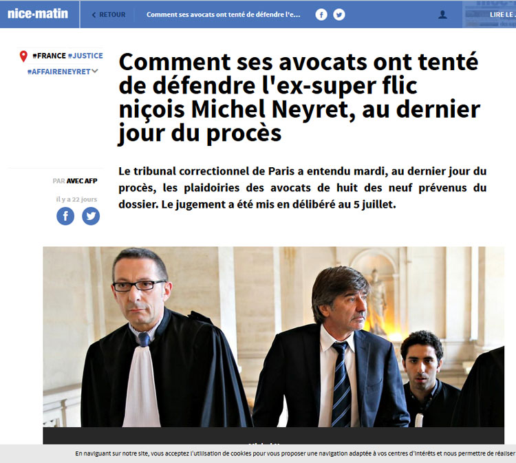 Nice Matin : Comment ses avocats ont tenté de défendre Michel Neyret