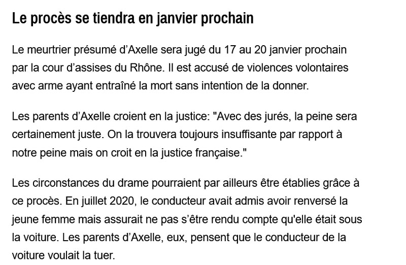 Avocat Gabriel Versini - BFM TV : témoignage des parents d'Axelle Dorier